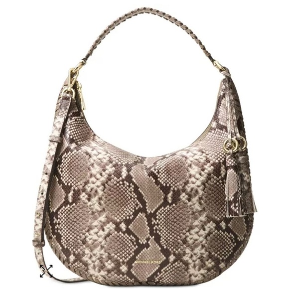 EUC Michael Kors Natural Hobo Bag in Python - Picture 1 of 7